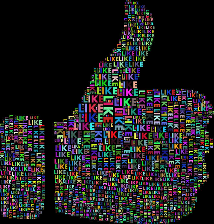 A Thumb Up Made Of Colorful Letters