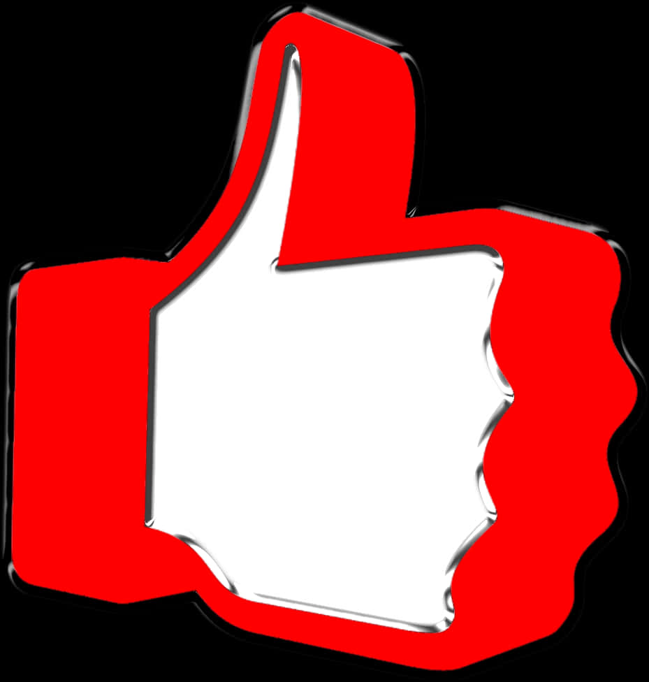 A Red And White Thumbs Up Sign