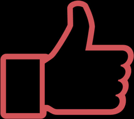 A Thumb Up Symbol With Red Outline