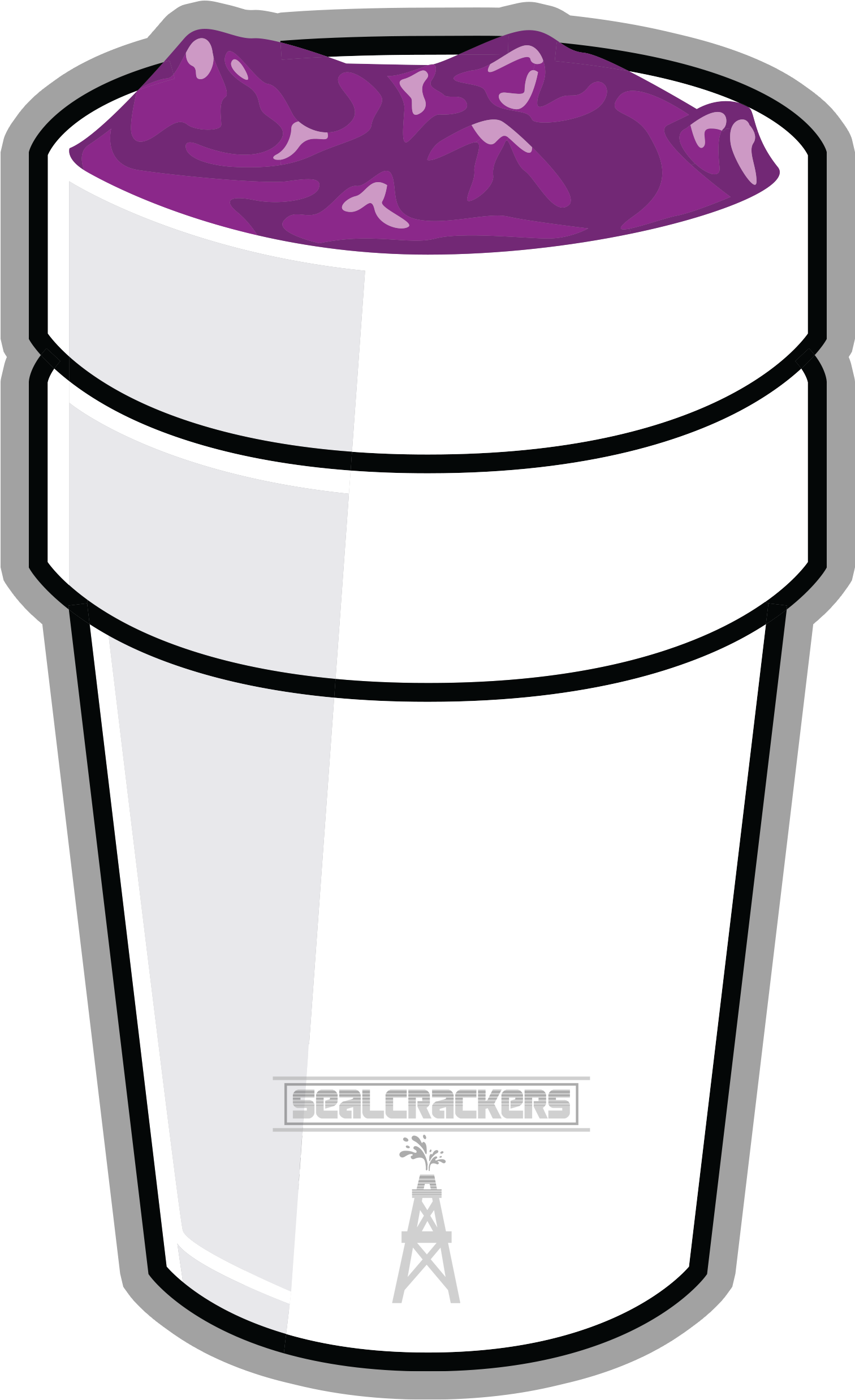 A White Cup With A Black Outline