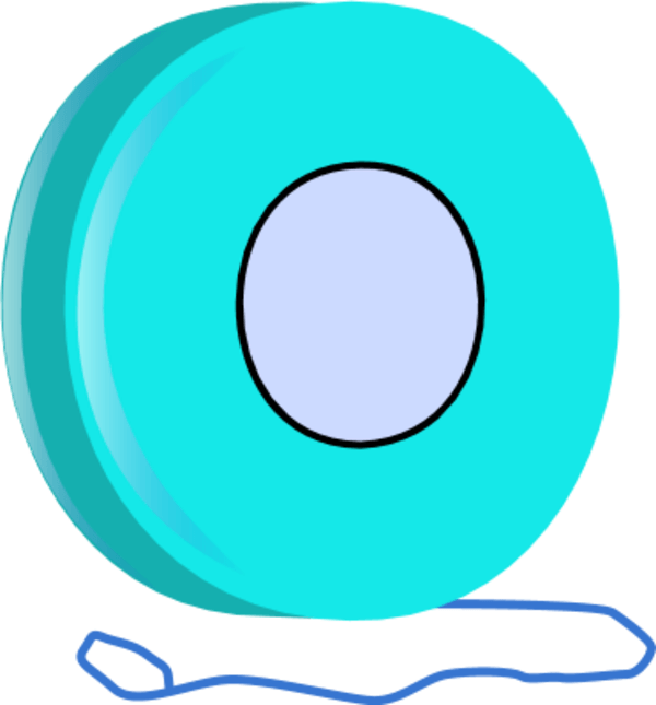 A Blue Yoyo With A White Circle