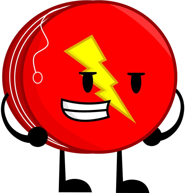 A Cartoon Red Yoyo With A Lightning Bolt