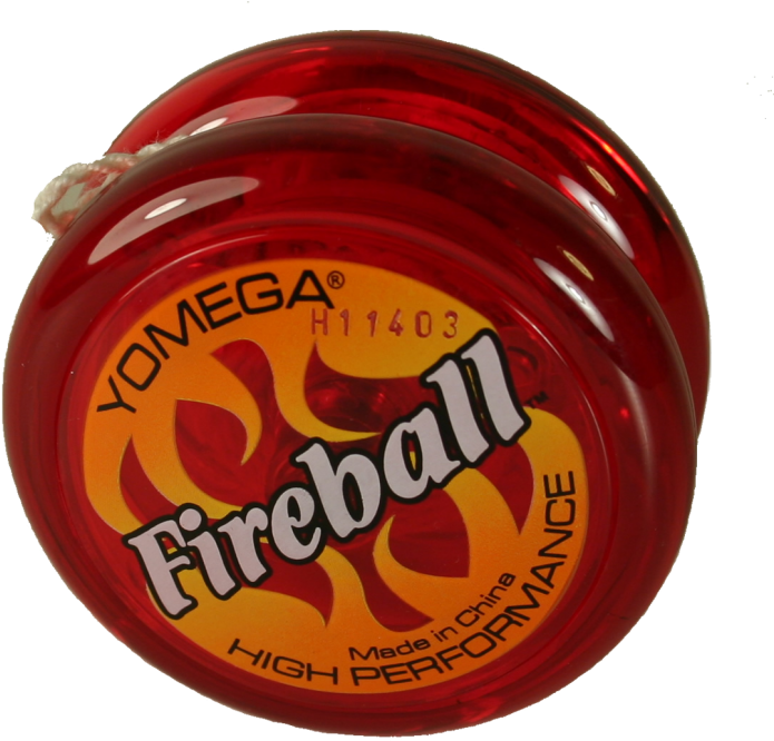 A Red Yo-yo With A Yellow Label