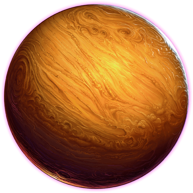 A Yellow And Orange Planet