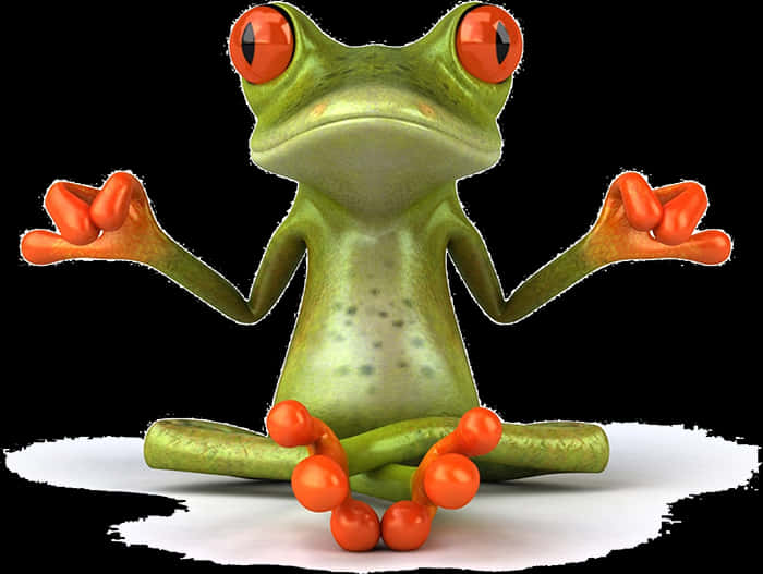 A Frog Sitting In A Lotus Pose