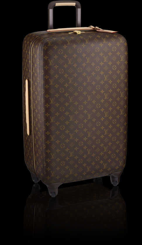 A Brown Suitcase With A Logo On It