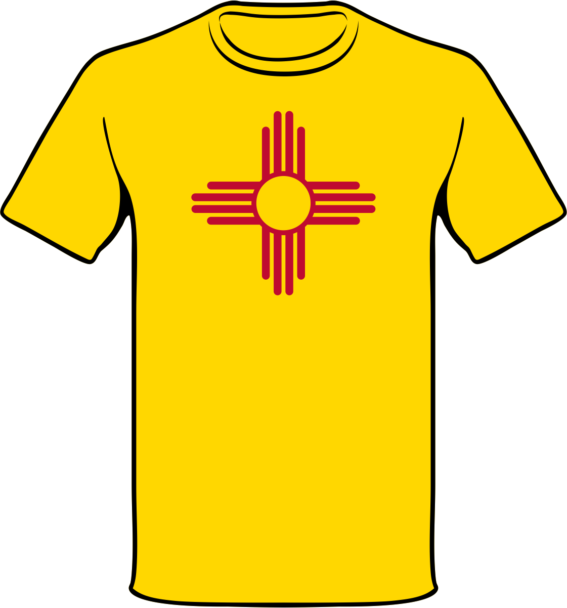 A Yellow Shirt With A Red Symbol On It