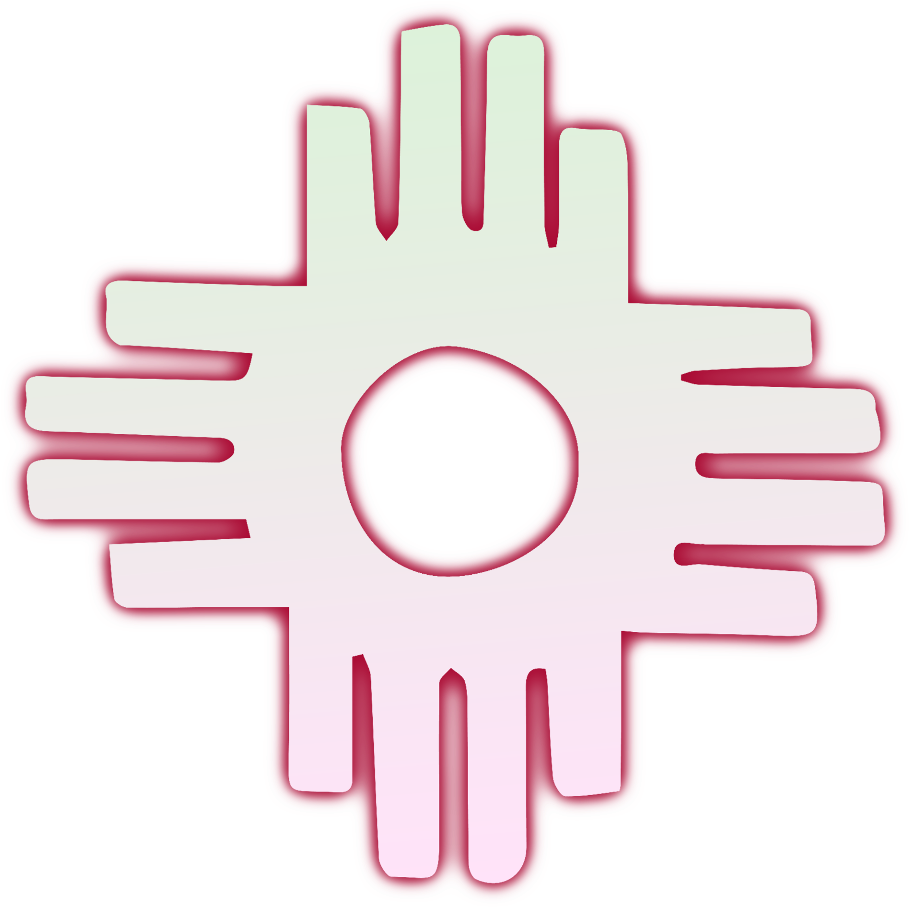 A White And Pink Symbol