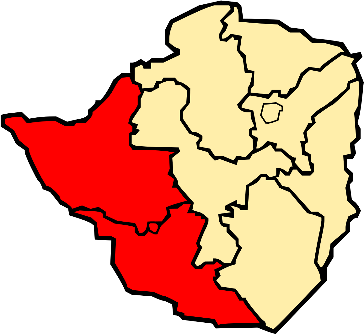 A Map Of Africa With Red And Yellow Lines