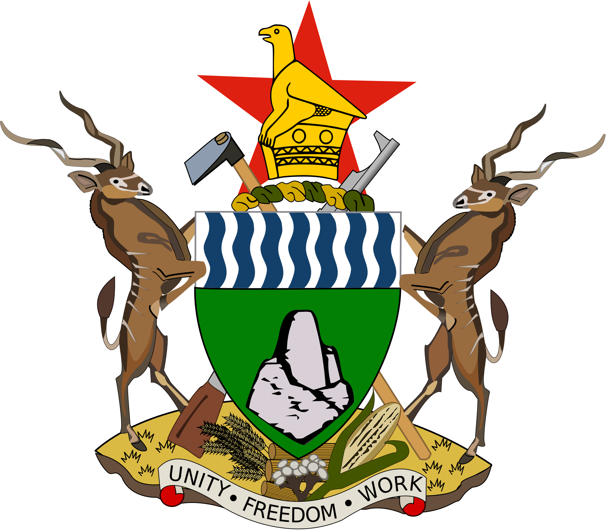 A Coat Of Arms With Antelopes And A Star