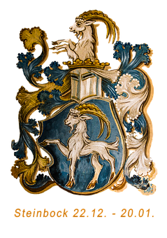 A Coat Of Arms With A Goat And A Shield