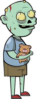 A Cartoon Of A Robot Holding A Teddy Bear