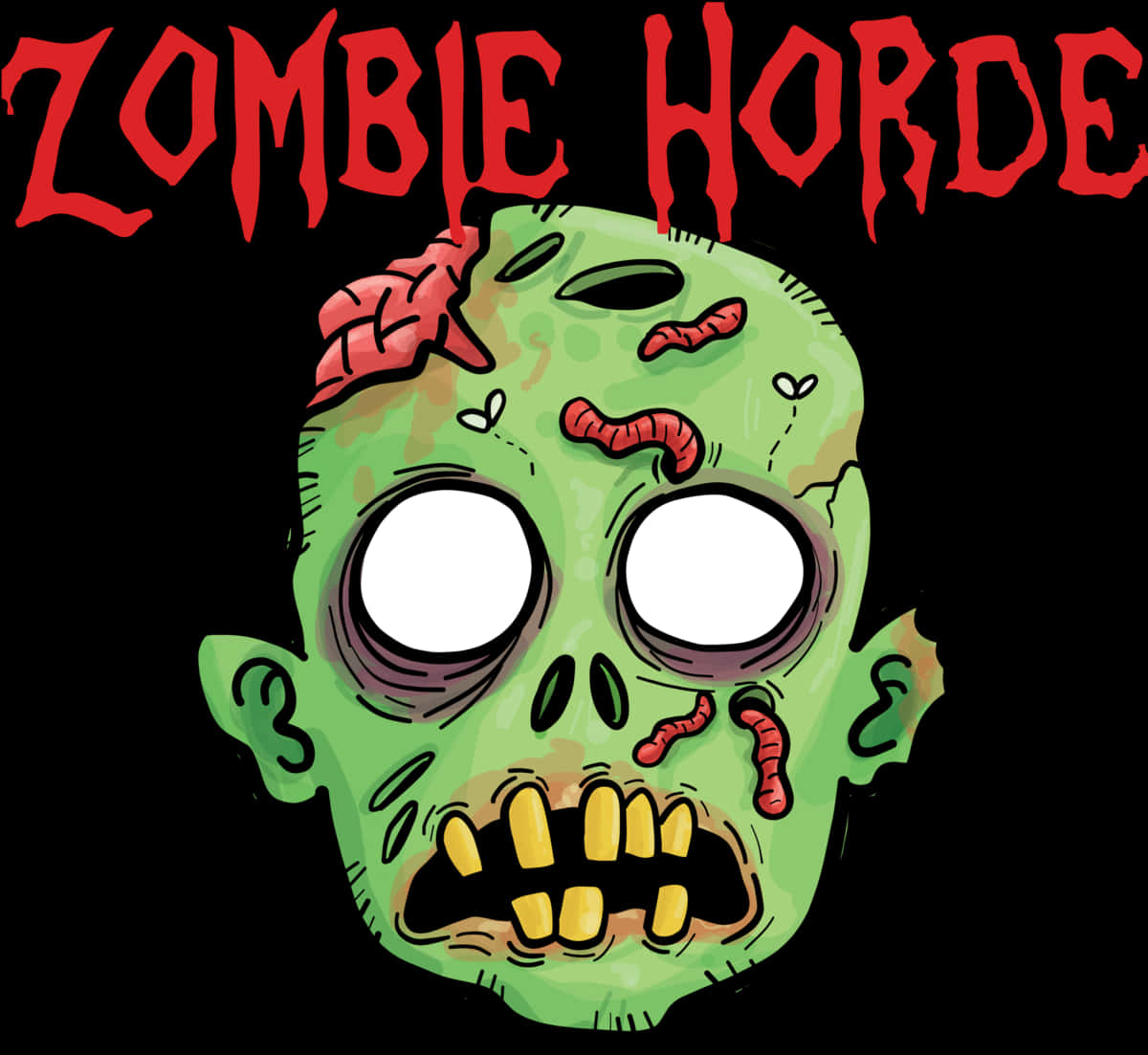 A Cartoon Of A Zombie Head