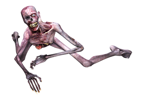 A Zombie With A Black Background