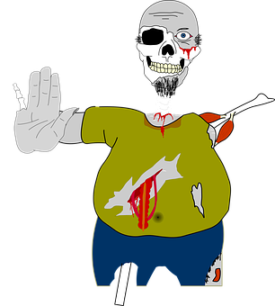 A Cartoon Of A Skeleton Waving