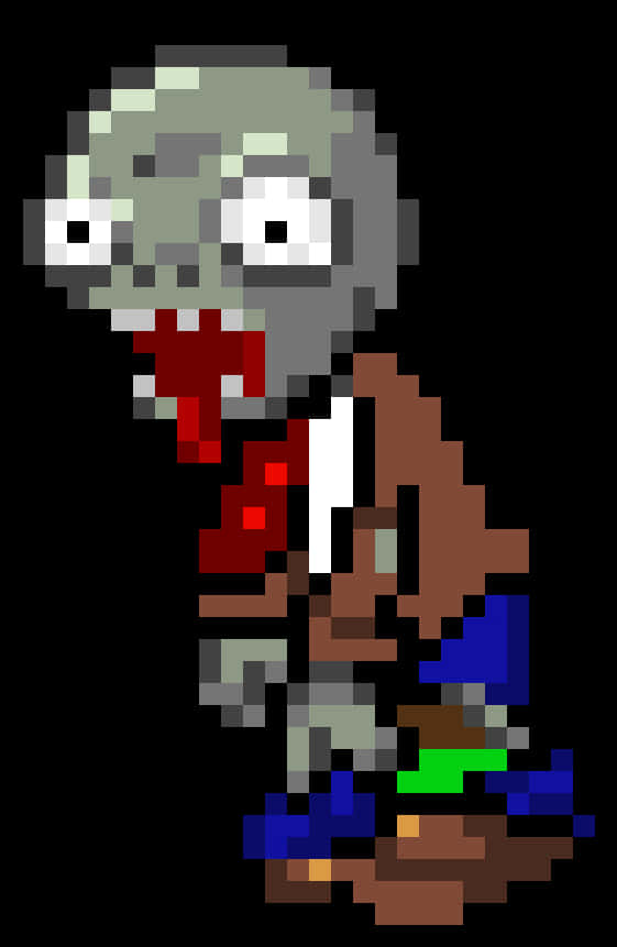 A Pixel Art Of A Zombie