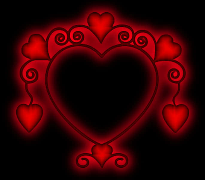 A Heart Shaped Frame With Red Lights