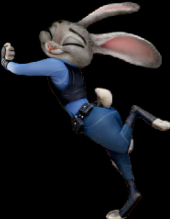 A Cartoon Rabbit In A Blue Suit