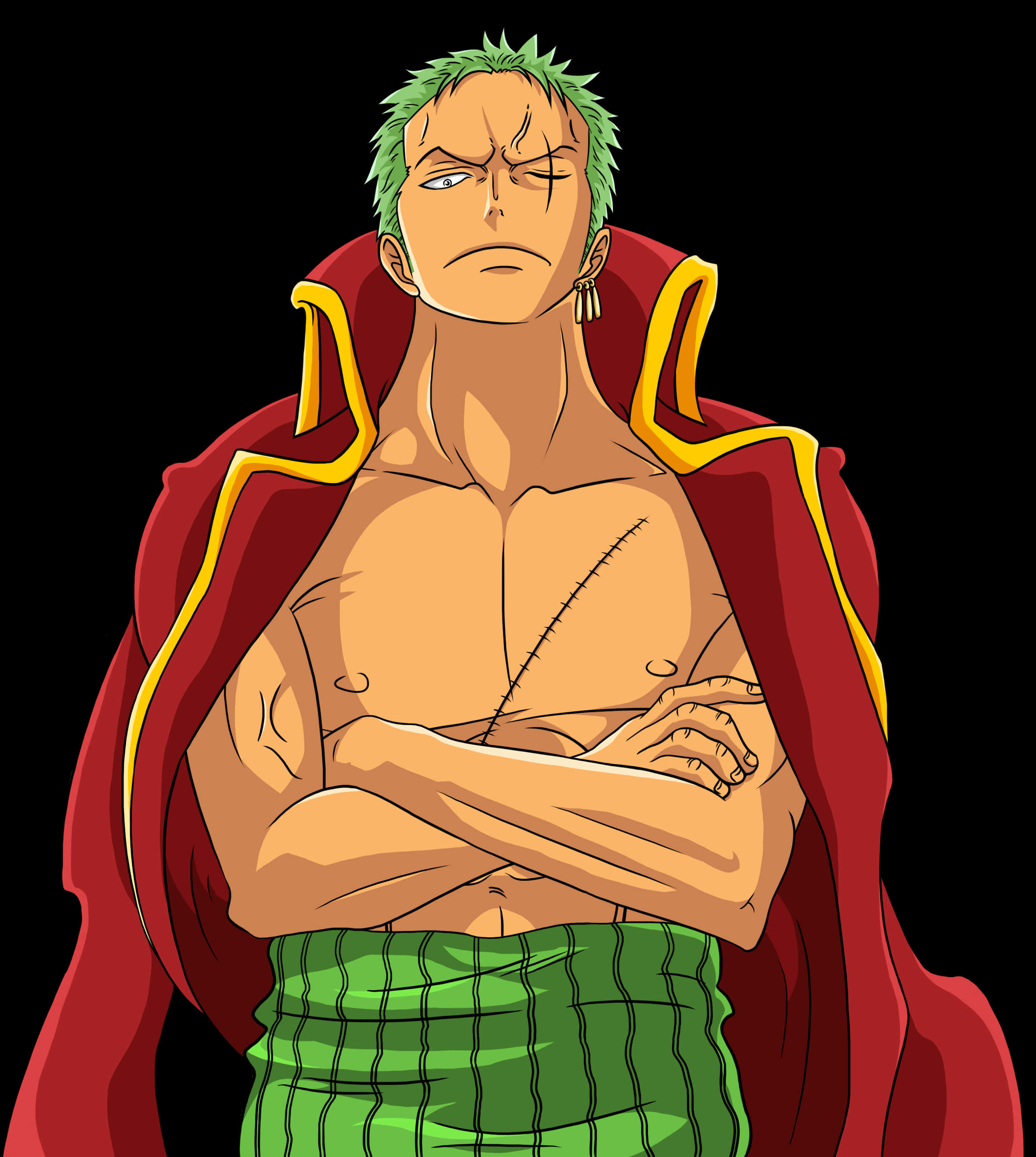 A Cartoon Of A Man With Green Hair And A Red Cape