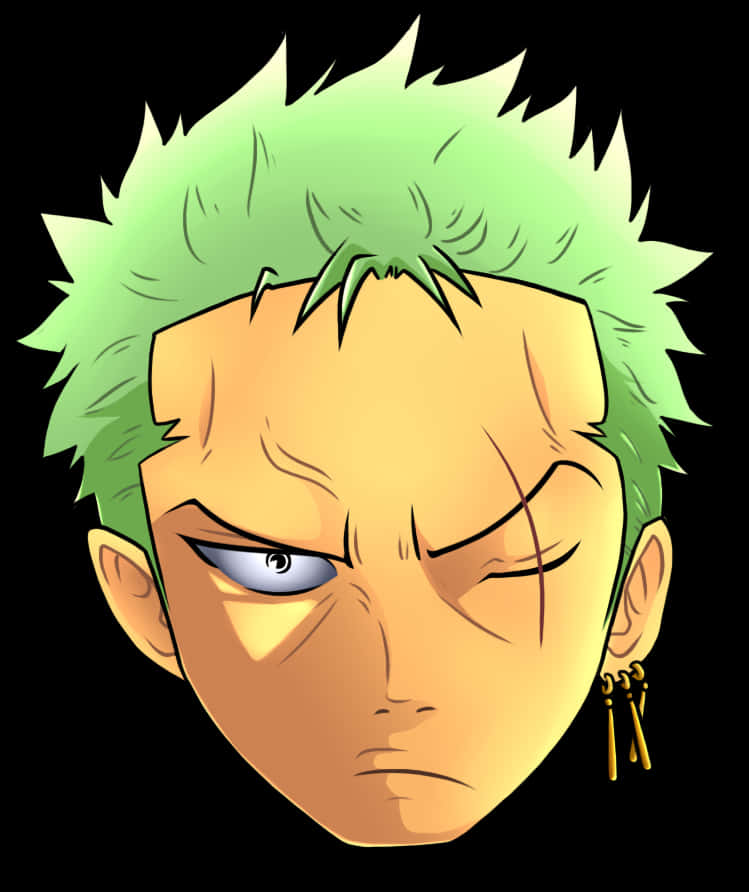 Cartoon Of A Man With Green Hair
