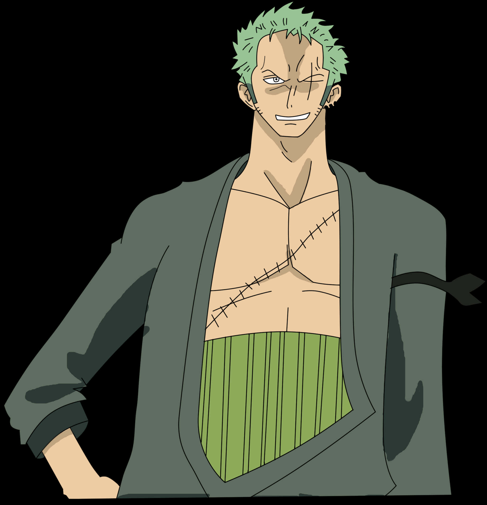 A Cartoon Of A Man With Green Hair
