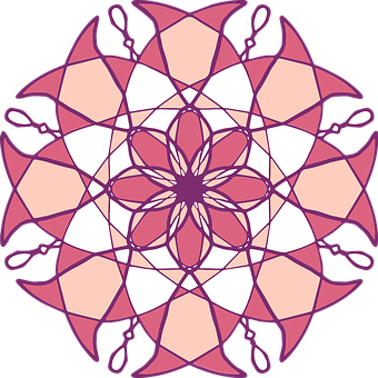 A Pink And White Circular Pattern