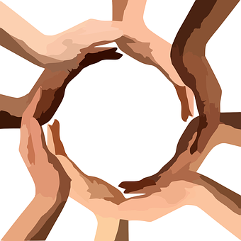 A Group Of Hands Forming A Circle